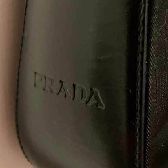 Auth RARE PRADA vintage Tessuto Black leather trim Shoulder Bag with COA clean! - Picture 9 of 17